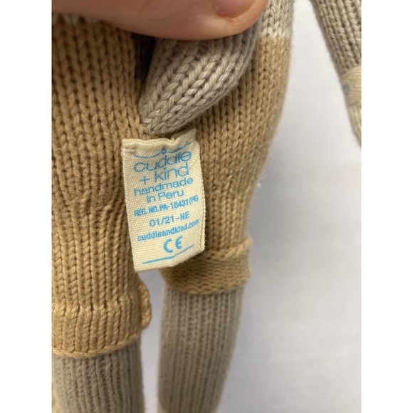 Cuddle + Kind Dog Doll Knitted Stuffed Animal Handmade Peru Bowtie Suspenders - Picture 6 of 6